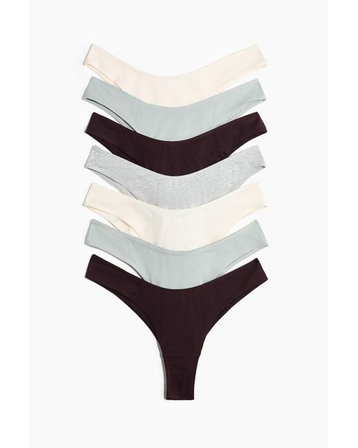 H&M Set Van 7 Katoenen Slips in het Red