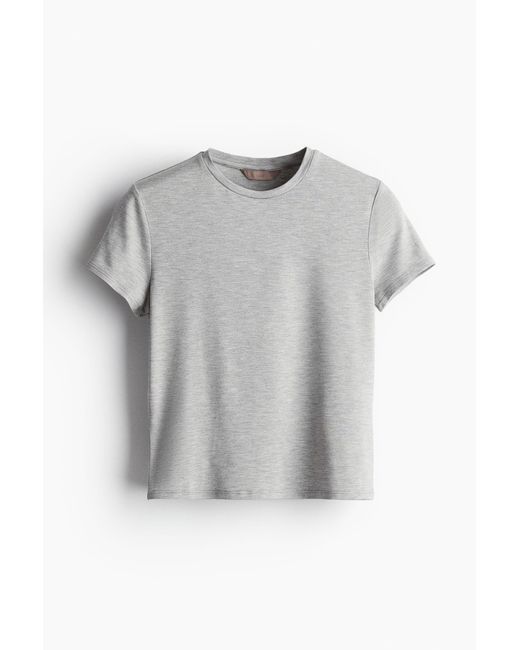 H&M Gray Figurbetontes T-Shirt