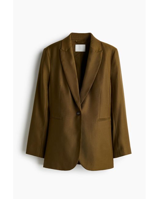 H&M Green Einreihiger Blazer