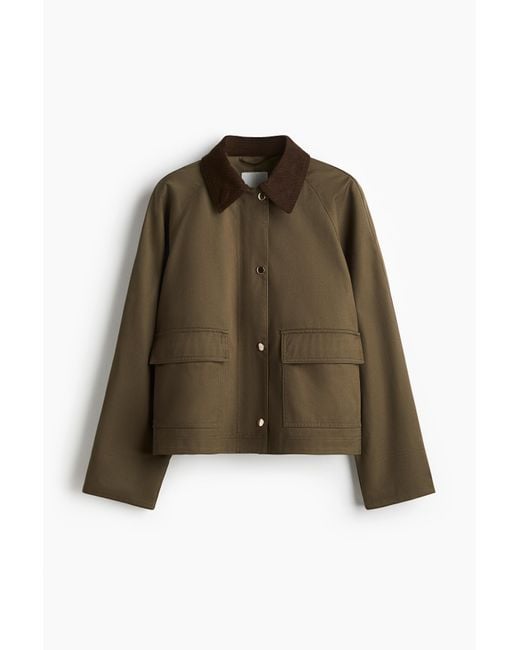 H&M Jack Met Corduroy Kraag in het Brown