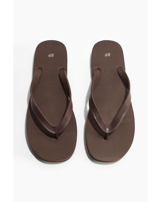 H&M Zehensandalen aus Gummi in Brown für Herren