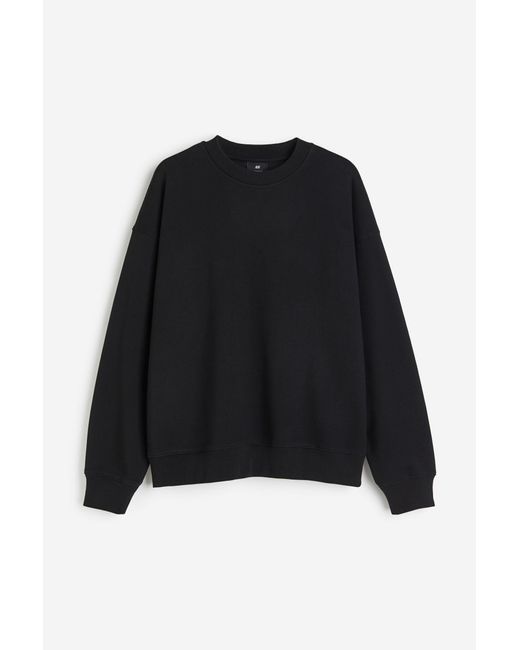 H&M Baumwollsweatshirt Oversized Fit in Black für Herren