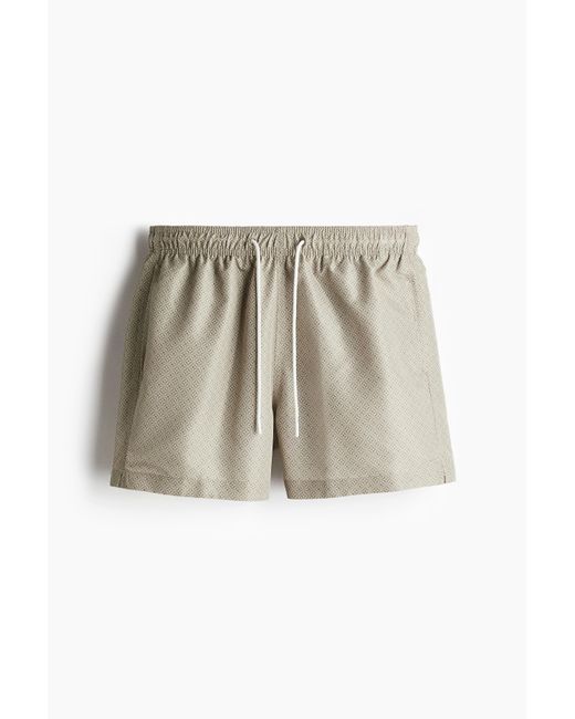 H&M Gemusterte Badeshorts in Brown für Herren