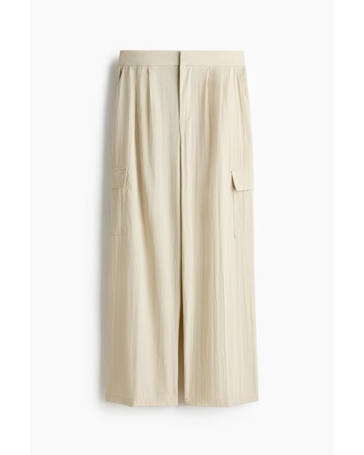 H&M Wijde Utilitybroek in het Natural