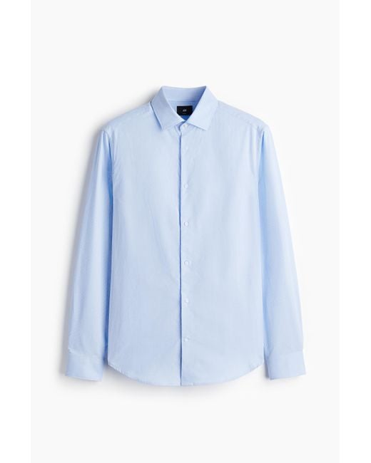 H&M Baumwollhemd in Slim Fit in Blue für Herren