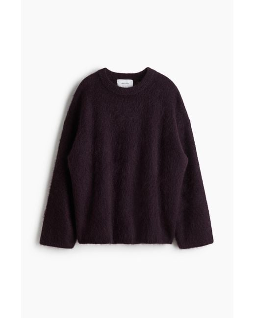 H&M Blue Oversize-Pullover aus Mohairmix