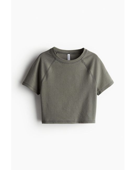 H&M Gray Cropped T-Shirt