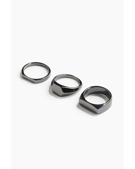 H&M Set Van 3 Ringen in het Black voor heren