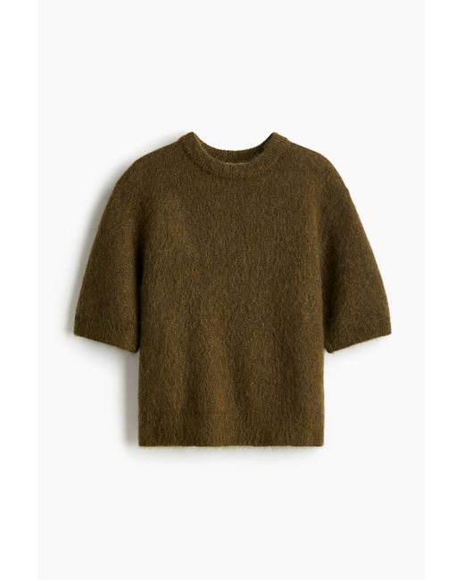 Pull à manches courtes en mohair mélangé H&M en coloris Green