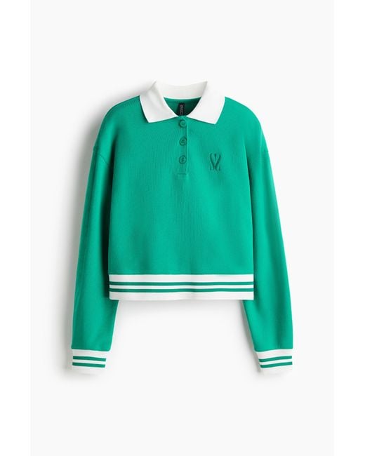 H&M Green Poloshirt in Loose Fit