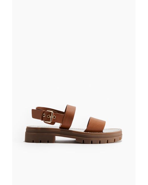 H&M Brown Chunky Sandalen