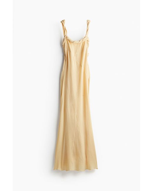 H&M Metallic Gecrinkeltes Kleid mit Twistdetail