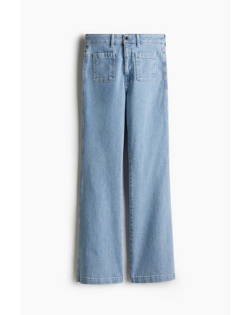 H&M Blue Flared Ultra High Jeans