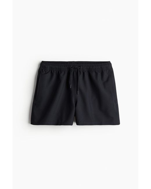 H&M Borg Solid Swim Shorts in Black für Herren
