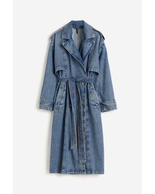 Trench-coat en denim H&M en coloris Blue