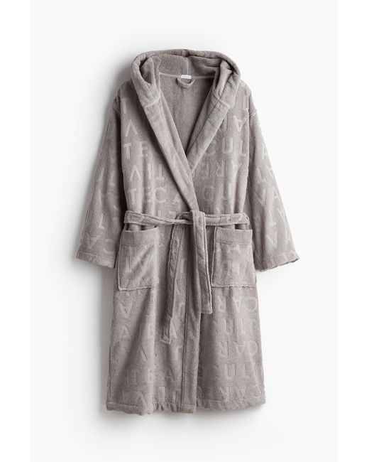 H&M Gray Bademantel aus Frottee