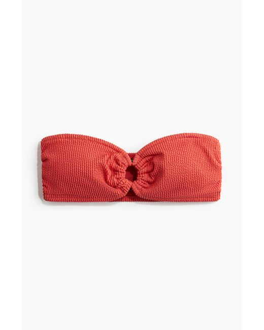 Haut de maillot bandeau paddé H&M en coloris Rouge Lyst