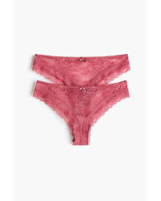 H&M Set Van 2 Kanten Slips in het Pink