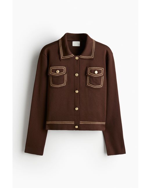 H&M Brown Cardigan mit Kragen