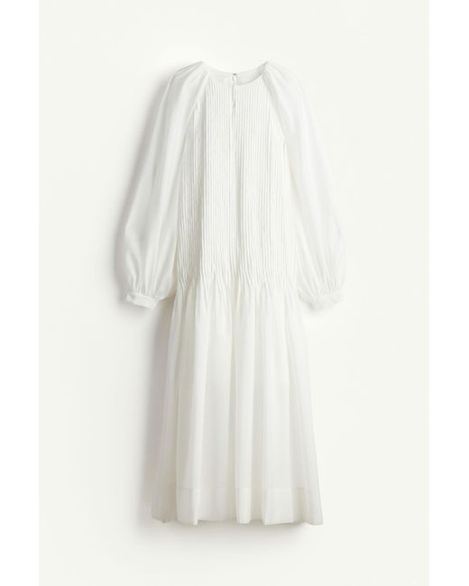 H&M Maxi-jurk Met Platte Plooitjes in het White
