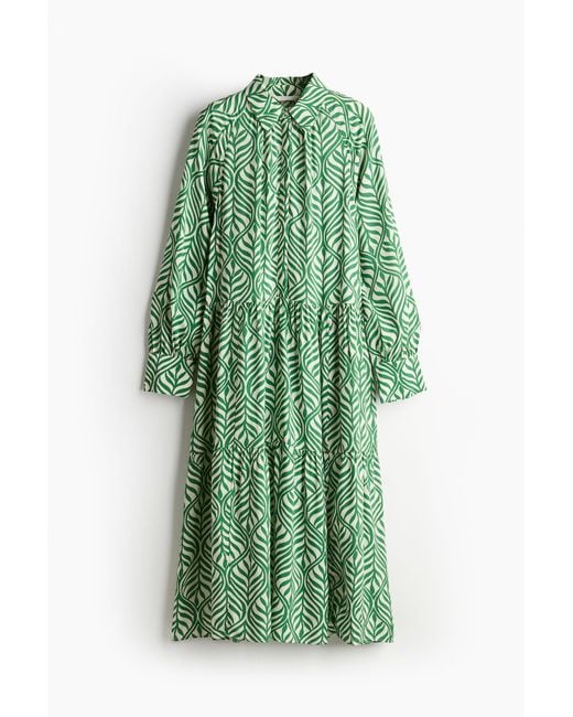 H&M Green Blusenkleid aus Viskose