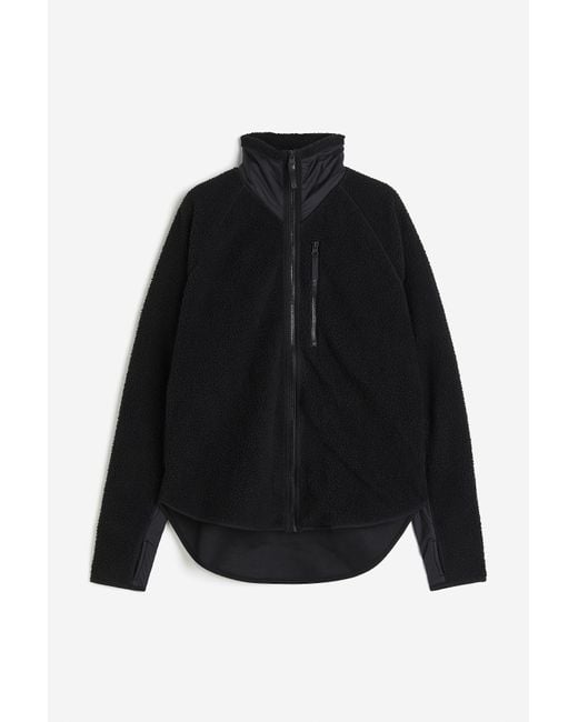 H&M Teddy Sportjack in het Black