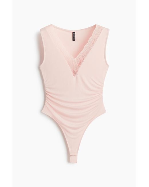 H&M Pink Tangabody mit Spitze