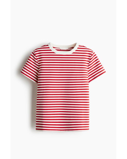 H&M Red T-Shirt aus Baumwolle