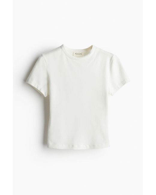 H&M White DryMove Sportshirt aus Baumwolle