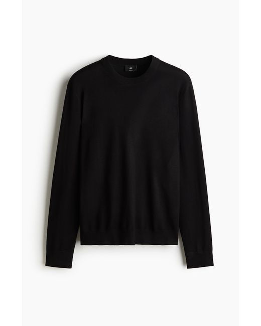 Pull Regular Fit En Maille Fine H&M pour homme en coloris Black