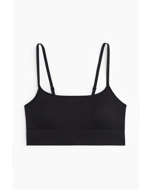 H&M Black Wattiertes Bralette Seamless