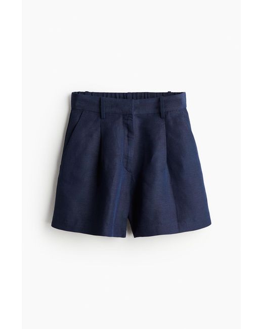 H&M Blue Shorts aus Leinenmix