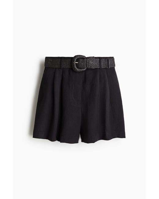 H&M Black Shorts mit Gürtel