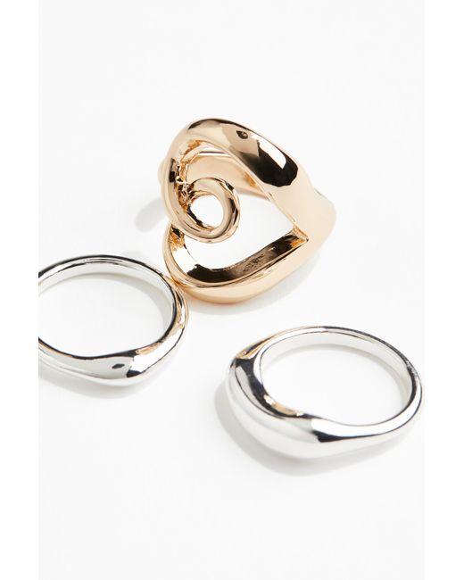 H&M White 3er-Pack Ringe