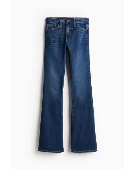 H&M Flared Ultra High Jeans in het Blue