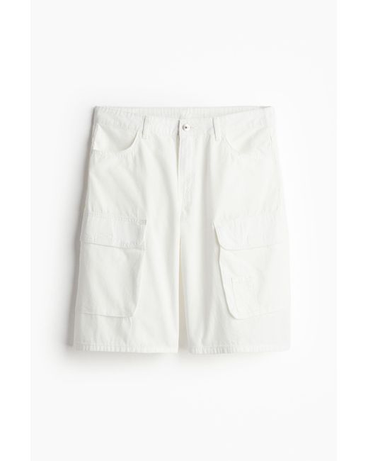H&M White Cargo-Shorts aus Canvas