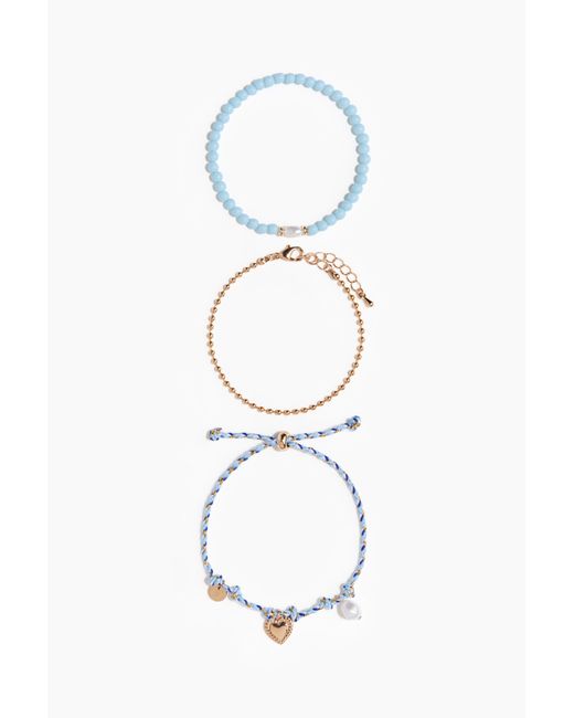 H&M White 3er-Pack Armbänder