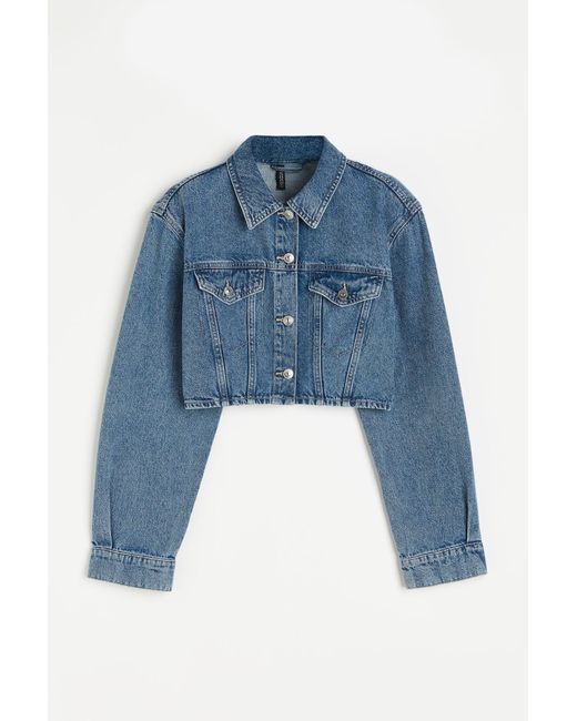 H&M Blue Jeansjacke mit Schulterpolstern