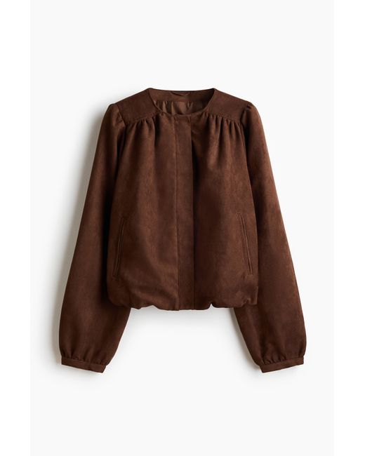 H&M Brown Oversized Jacke aus Twill