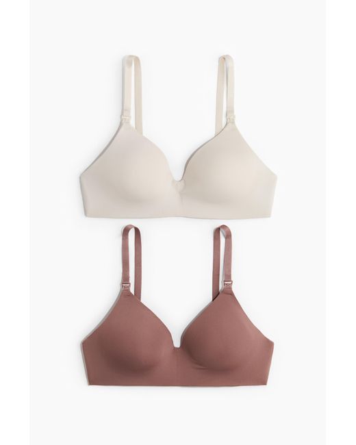 H&M White MAMA 2er-Pack Wattierte Still-BHs