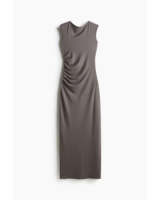 Robe Moulante À Effet Drapé H&M en coloris Gray