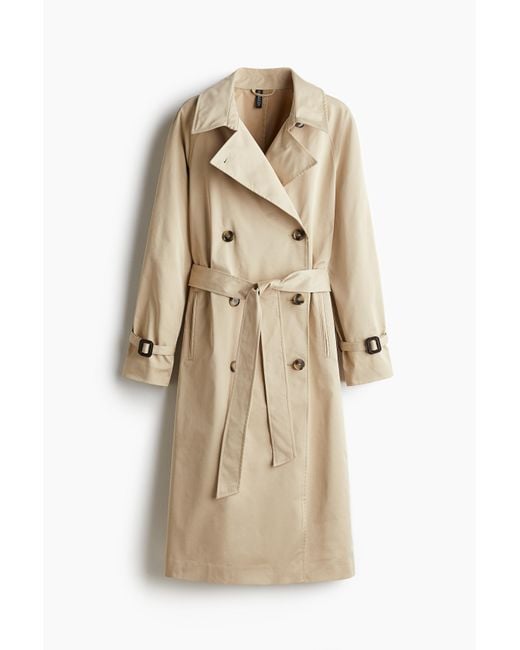 H&M Natural Trenchcoat aus Twill