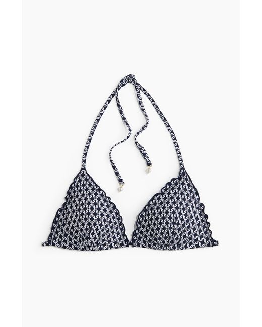 H&M Push-up Triangelbikinitop in het Blue