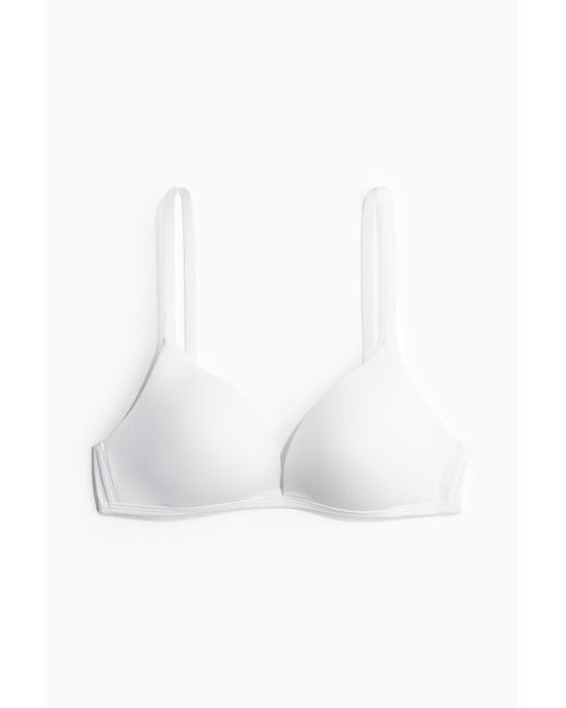 H&M Padded Soft-bh Van Microvezel in het White