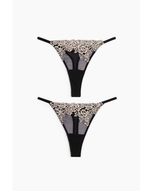 H&M Gray 2er-Pack Tangas mit Spitze