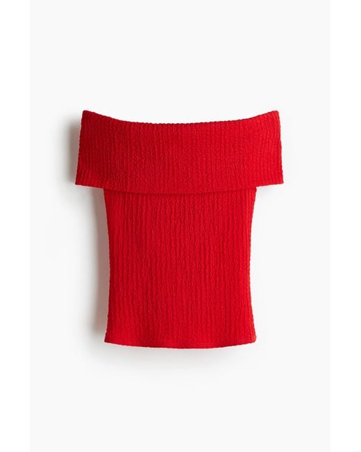 H&M Red Off-Shoulder-Shirt