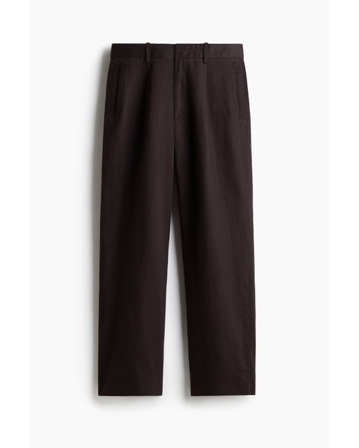 Pantalon Relaxed Fit en lin mélangé H&M pour homme en coloris Black