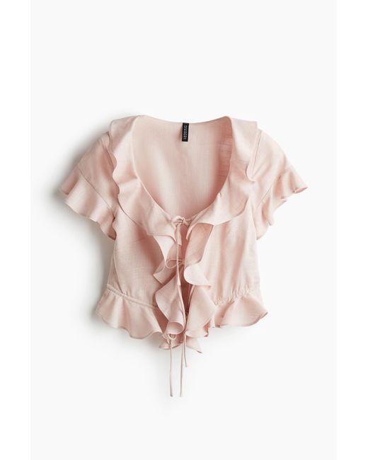 H&M Pink Volantbluse
