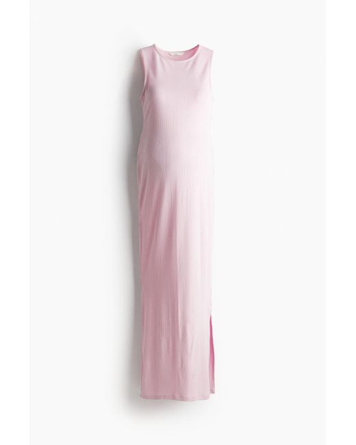 H&M Pink MAMA Geripptes Kleid