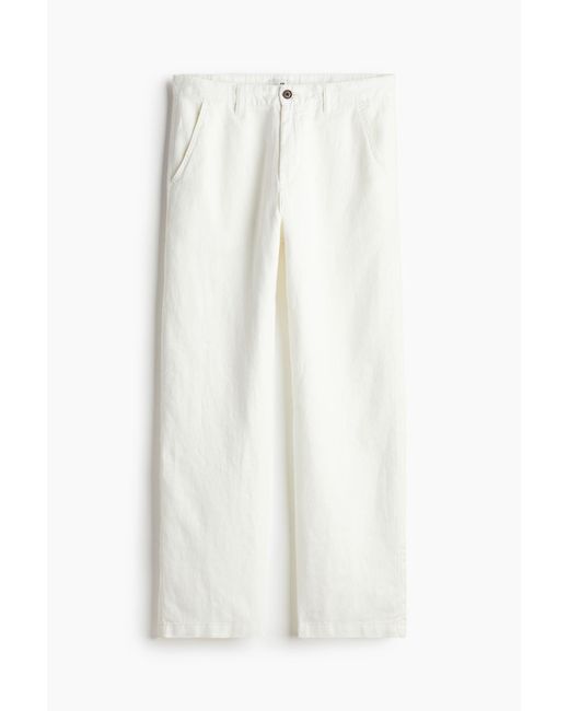 Pantalon Relaxed Fit en lin H&M pour homme en coloris White